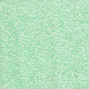 11-271 Light Mint Green Lined Crystal AB 13.5-14 grammes