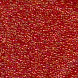 11-363 Light Cranberry Lined Topaz Luster 13.5-14 grammes