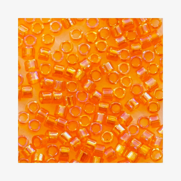 5 grammes of Size 11 Delica DB151 Transparent Tangerine AB