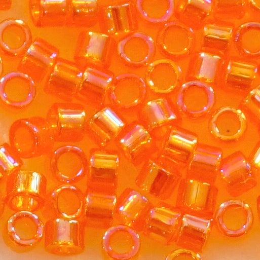 9 grammes of Size 10 Delica DBM151 Transparent Tangerine AB