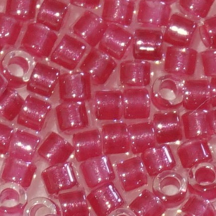 9 grammes of Size 10 Delica DBM914 Sparkling Dark Pink Lined Crystal