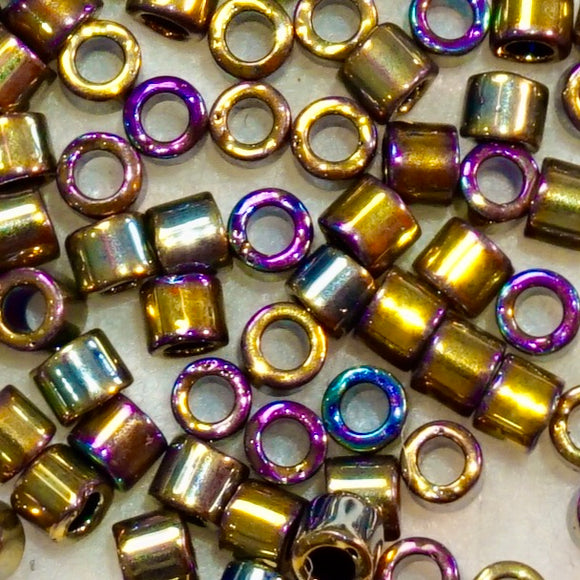 9 grammes of Size 10 Delica DBM29 Metallic Purple Gold Iris